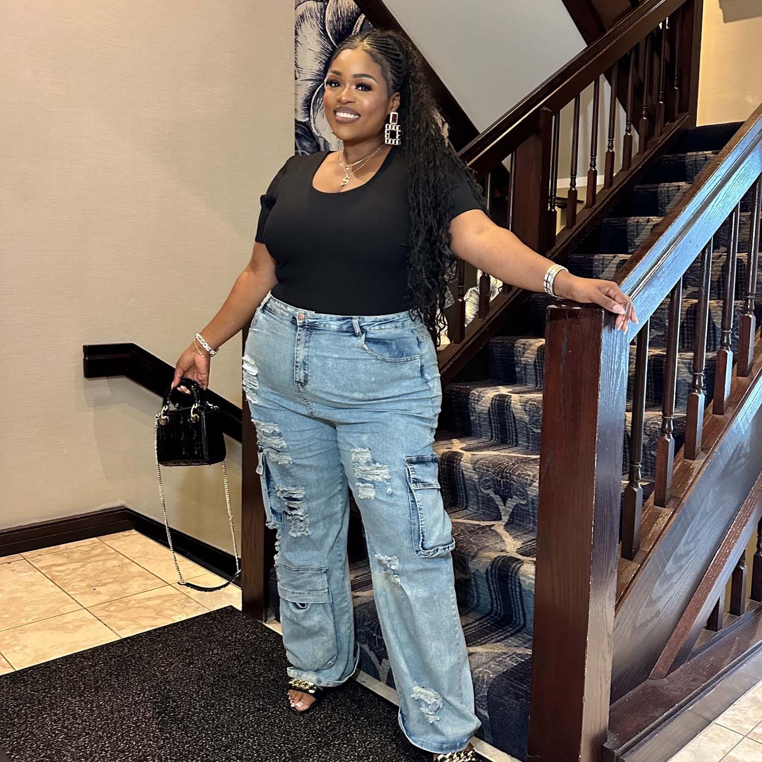 Short Sleeve Cotton Bodysuit - Black